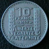 10 франка 1949, Франция, снимка 1 - Нумизматика и бонистика - 11703236