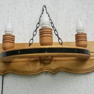 Стенни лампи тип колело на каруца с ръчно изработени дървени чашки!, снимка 1 - Лампи за стена - 15893531