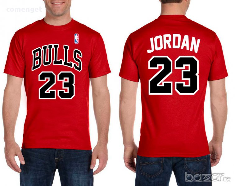 Мъжка NBA тениска CHICAGO BULLS с MICHAEL JORDAN принт! Създай модел по Твой дизайн!, снимка 1