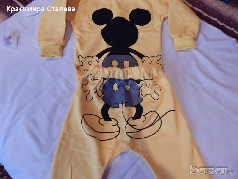 Триконечна вата екип с потур- 4-5  години - лимонено жълто, снимка 1