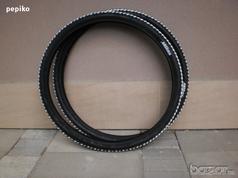 Продавам колела внос от Германия предна и задна външни гуми MITAS OCELOT 29 цола с два бели канта, снимка 1