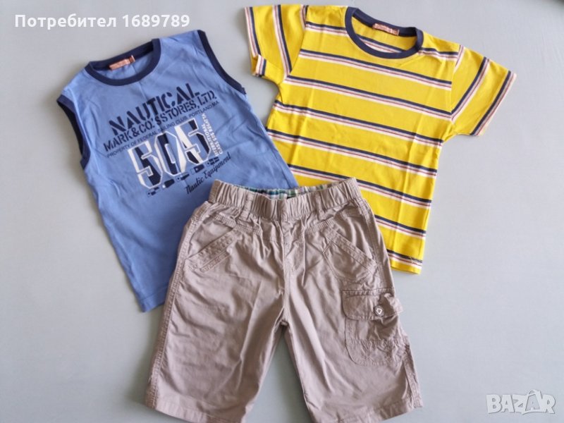 Детски лот от потник, тениска и къси панталони за 4-5 г., снимка 1