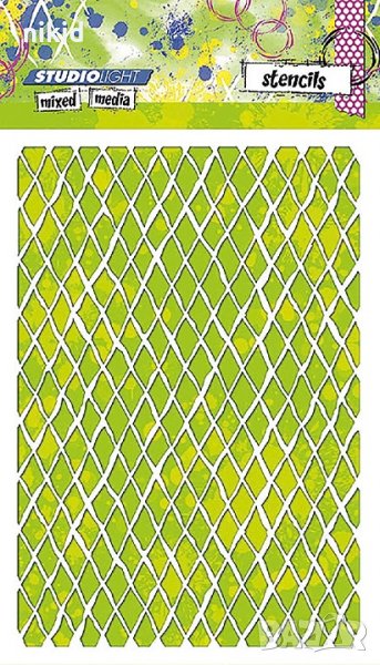 Мрежа Ромбове шаблон стенсил спрей за торта украса кекс декорация с пудра захар, снимка 1