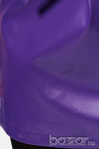 Лилава кожена пола, снимка 4 - Поли - 7068737