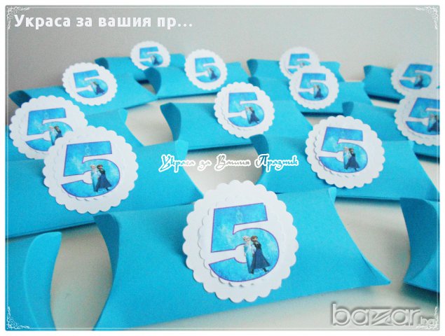 кутийки за бонбонки за детски рожден ден с Анна и Елза, снимка 2 - Други - 14572002