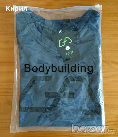 Фитнес тениска Gym Aesthetics СИВА, снимка 4 - Тениски - 20084185