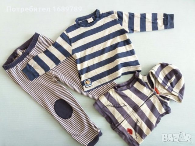 Лот Lc Waikiki и George детски панталон, блуза и елек за дете на 1 г.