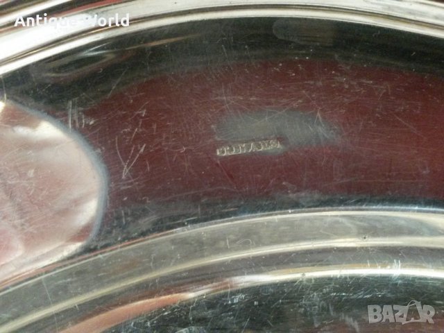 Стар ПОСРЕБРЕН Поднос , Табла ,Чиния, снимка 4 - Антикварни и старинни предмети - 24294082