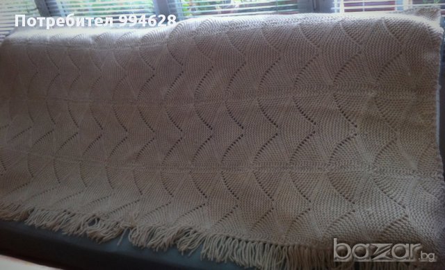 Плетена вълнена покривка за спалня в комплект с 2 възглавници, снимка 1 - Покривки за легло - 10578622