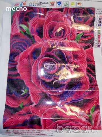 НОВ НАЛЧИЕН Диамантен гоблен " Червено-розови рози " , снимка 1 - Гоблени - 20899473