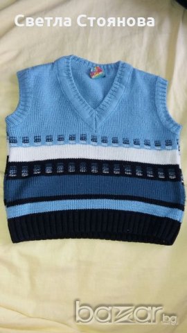 9-12м 80см Елек Пуловер без ръкави плетиво , снимка 1 - Жилетки и елечета за бебе - 19509756