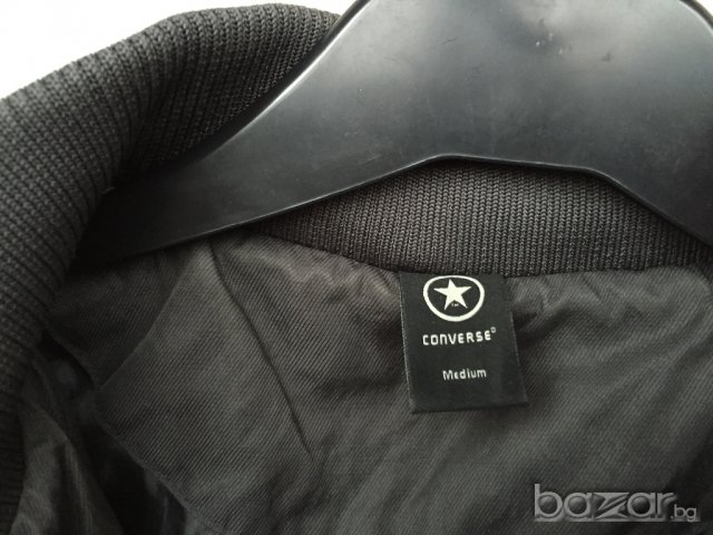 Дамско яке CONVERSE оригинал, size S, сиво с МЕТАЛНИ ОТБЛЯСЪЦИ, с надпис на гърба, с вата, НОВО, снимка 3 - Якета - 12955111