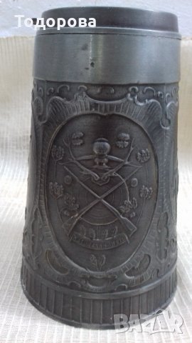 Голям метален цинков съд, снимка 2 - Антикварни и старинни предмети - 21619849