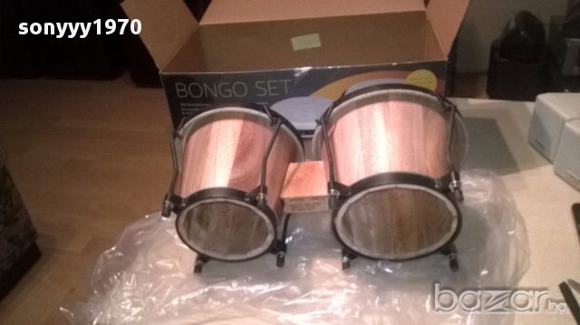 New bongos set+cd-40x23x19-made in germany-внос швеицария, снимка 6 - Ударни инструменти - 16949410