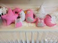 Декоративни възглавнички в розово за бебешка кошарка, снимка 1 - Спално бельо и завивки - 25071896