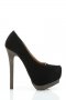 Разпродажба!Високи черни велурени обувки, снимка 1 - Дамски обувки на ток - 7378112
