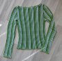 Блуза зелени раета, снимка 1 - Блузи с дълъг ръкав и пуловери - 20594026