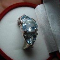 Сребърен пръстен с топаз, снимка 6 - Пръстени - 18535400