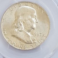 USA 50 Cents 1957-D PCGS MS 64, снимка 5 - Нумизматика и бонистика - 20878275