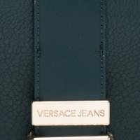 ПРОМО 🍊 VERSACE JEANS 🍊 Оригинална малка кожена чанта в тъмно зелено 15x20x5 см нова с етикети, снимка 3 - Чанти - 25089067