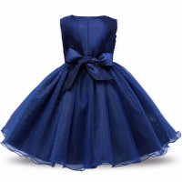 Детска рокля брокат нова тъмно синя размер  110, снимка 2 - Детски рокли и поли - 25819160