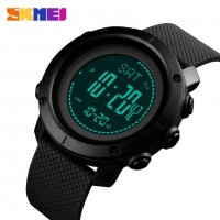 SKMEI черен спортен часовник алтиметър барометър термометър компас идр. , снимка 4 - Мъжки - 24320121