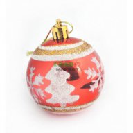 Комплект от 6 бр. топки за окачване на елха - елхички и снежинки. Изработени от PVC материал, снимка 1 - Коледни подаръци - 16204166