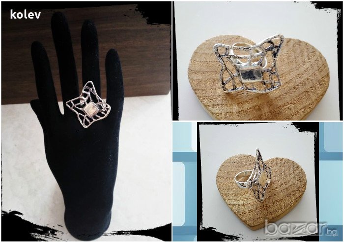 ЕДИНИЧНА БРОЙКА!сребърен пръстен, бутиков модел, размер 55, снимка 1