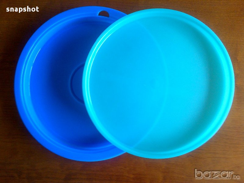 Нов TUPPERWARE двоен поднос 2 в 1 син и зелен, снимка 1