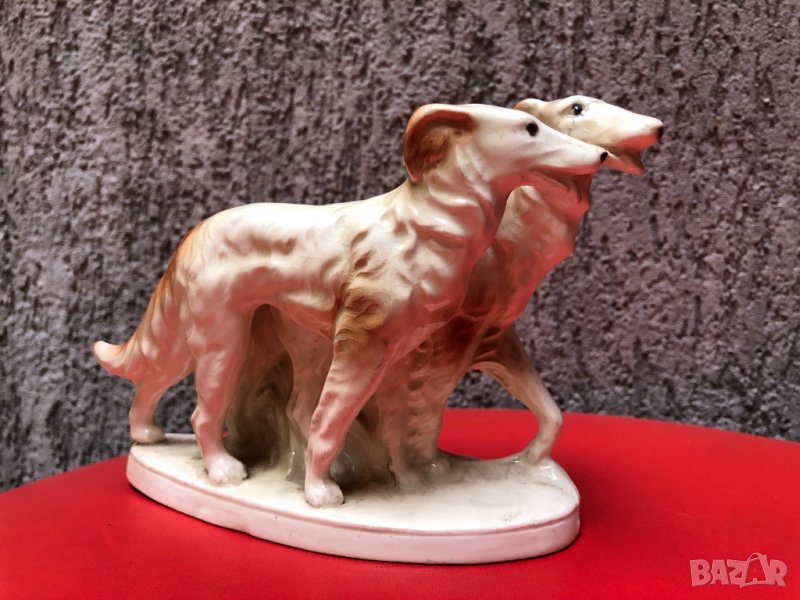Порцеланова композиция хрътки Борзой, снимка 1