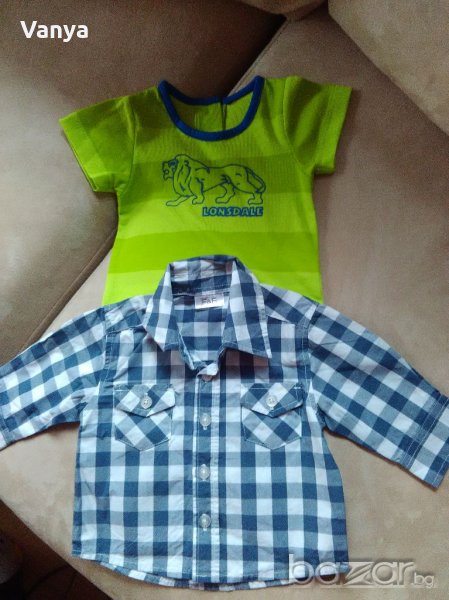 Бебешка блузка и ризка за 0-3 месеца, снимка 1