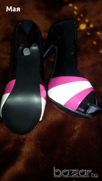 Дамски лачени обувки на ток, снимка 1