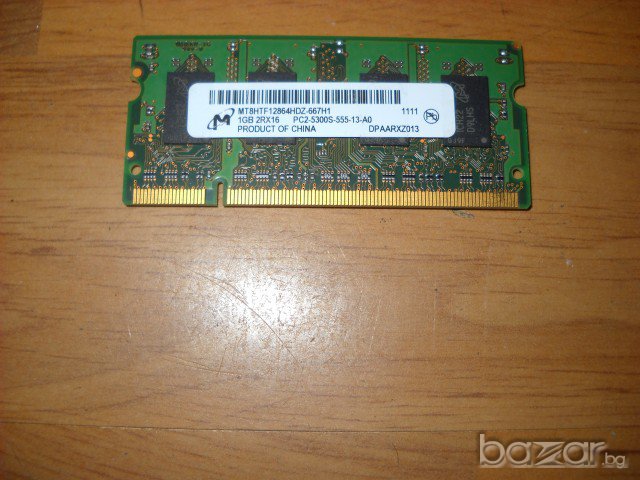22.Ram за лаптоп DDR2  667 Mz,PC2-5300,1Gb,Micron, снимка 1