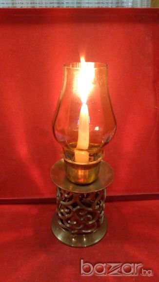 Стар  свещник бронз, снимка 1