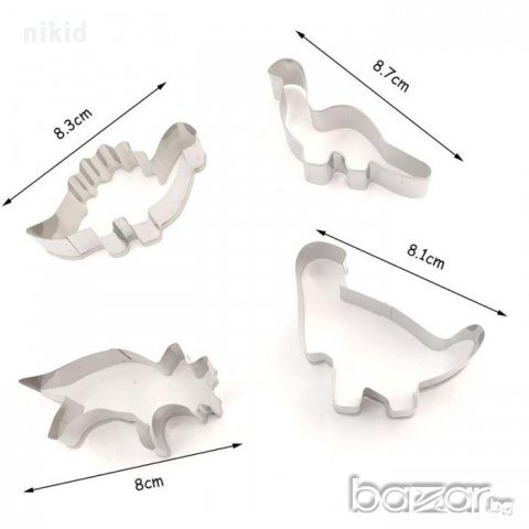 4 бр метални резци резец динозавър динозаври форма за украса декор сладки фондан торта и др.