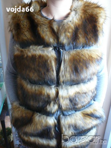 Дамски елек с косъм, снимка 5 - Палта, манта - 16640242