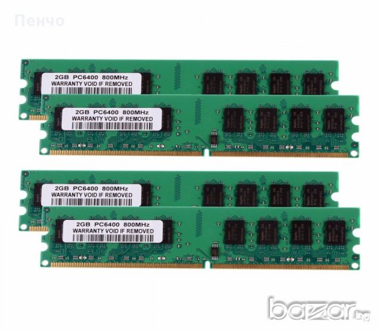 РАМ Памет за Intel 4GB 2X2GB-2Rx8-PC2-6400U-DDR2-800Mhz-240pin-DIMM-RAM-CPU-Memory-NON-ECC, снимка 12 - RAM памет - 20294913