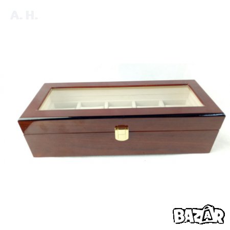 Луксозна дървена кутия за часовници/ гривни /за 5 часовника, снимка 3 - Други - 25036329
