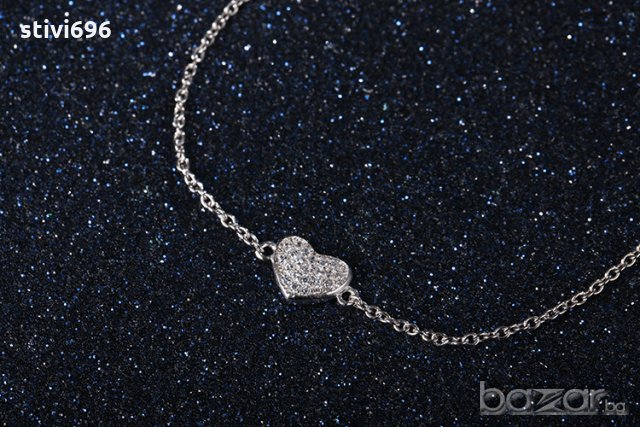 Гривна сърце S925 стерлинг. , снимка 10 - Гривни - 19610173