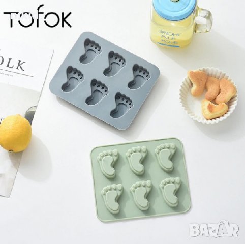 6 бр стъпка крак краче дълбок силиконов молд форма прощъпулник фондан шоколадови бонбони гипс декор 