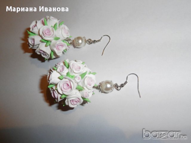 обеци "рози", снимка 5 - Обеци - 11376396