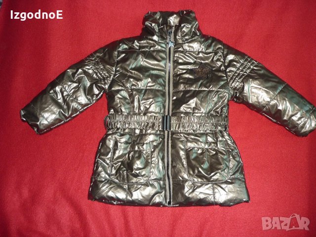 92 Супер модерно детско зимно яке за момиченце - Златисто - кафяво, снимка 2 - Бебешки якета и елеци - 23070396