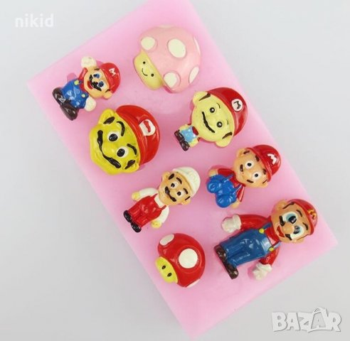 Супер Марио Super Mario голям силиконов молд форма за украса декор торта фондан шоколад и др.