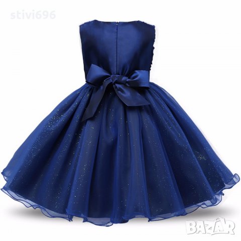 Детска рокля брокат нова тъмно синя размер  160, снимка 2 - Детски рокли и поли - 25819160