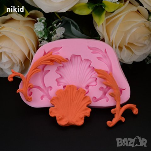 Мидесто листо и 2 разклонения силиконов молд форма декорация торта фондан шоколад и др.