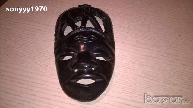 Африканска стара маска-дърво-21х11см-внос швеицария, снимка 9 - Антикварни и старинни предмети - 17307609