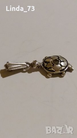Среб.медальон-костенурка с циркон-проба-925. Закупен от Италия., снимка 5 - Колиета, медальони, синджири - 21774827