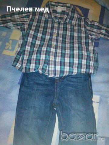 Лот дънки с риза, снимка 1 - Комплекти за бебе - 15849823