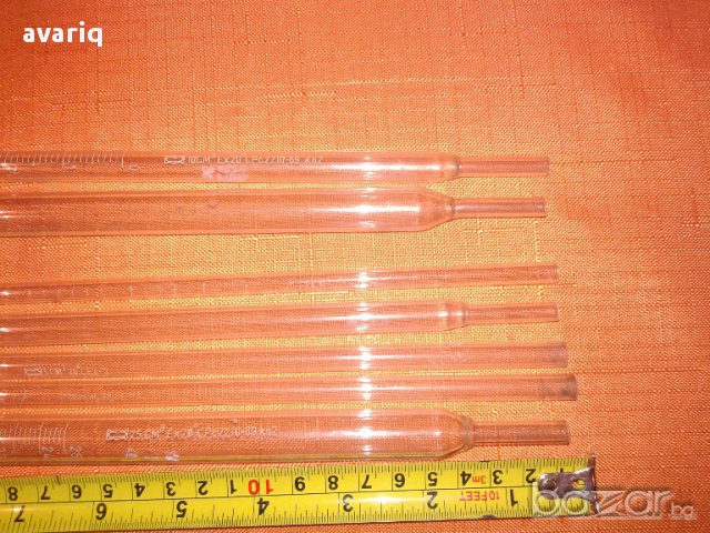 Пипети стъклени, лабораторна стъклария, снимка 5 - Други машини и части - 13716012