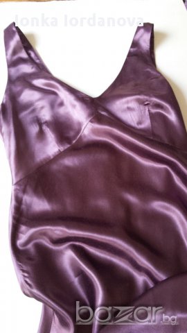 Сатена лилава рокля, размер М, снимка 3 - Рокли - 17662237